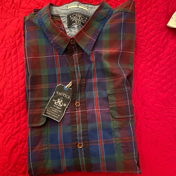 Nautica Other - NWT Nautica mens long sleeve plaid button down